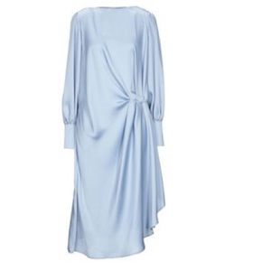 L’Autre Chose Silky Light Blue Midi Dress Gown